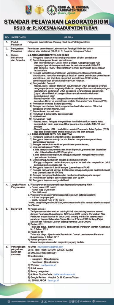 Standar Pelayanan Laboratorium