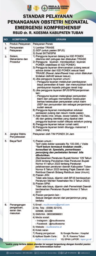 Standar Pelayanan Penanganan Obstetri Neonatal Emergensi Komprehensif